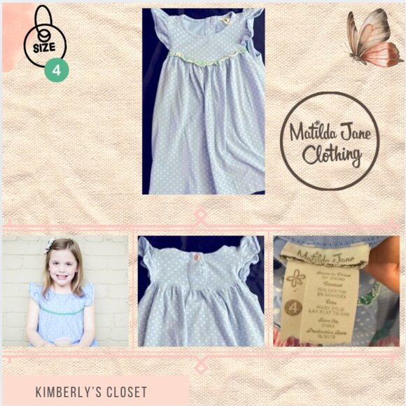 Matilda Jane girl's Dress size 4 polka dot pearl style twirl dress - Picture 7 of 8